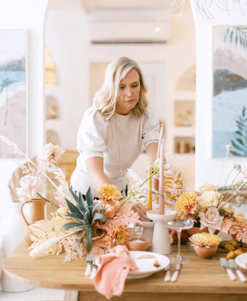 Founder decorating for a wedding